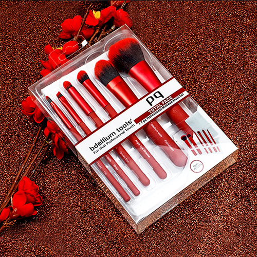 Manufacturer custom makeup gift plastic boxes cosmetic set transparent packaging box with blister tray for makeup brushes Makeup Tools 