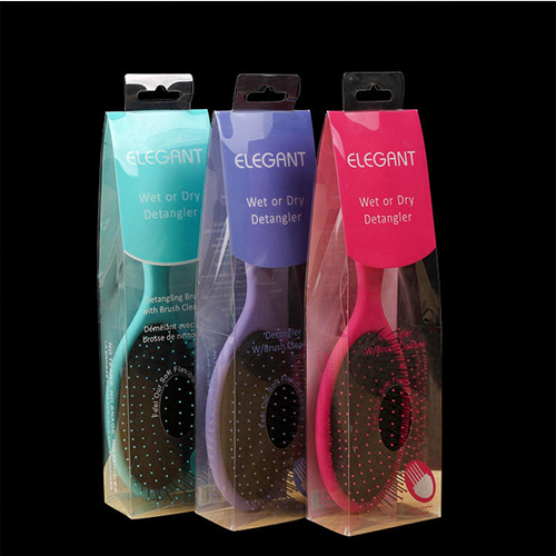 PP PET PVC Free Design Customized Color Printing Cosmetics Long Straight Comb Hair Brush Plastic Packaging Box