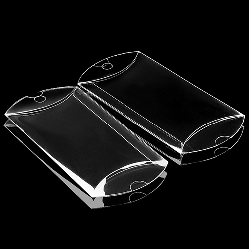 Custom OEM Clear Transparent Plastic Pillow Shape Packaging Folding Boxes Square Rectangle Pillow Container