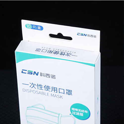 Custom Color Printed PET Medical Surgical Face Mask Disposable Face Mask Coloured Plastic Packaging Folding Box