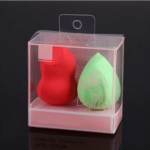 Custom Wholesale Face Makeup Sponges Cosmetic Tools Coloured Plastic Packaging Folding Box