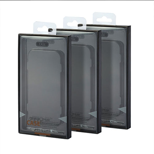Plastic packaging box for phone case with transparent window