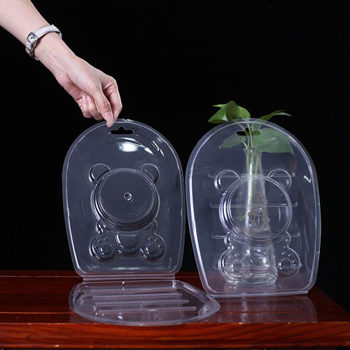 Custom blister plastic clamshell half-fold packaging box for plants botany