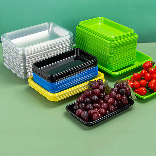 Supermarket Disposable PET Plastic Blister Fruit Food Tray Rectangular Plate