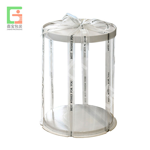 Custom Logo Clear Round Tall Transparent Plastic Cake Box Wedding Birthday Party Gift packaging container