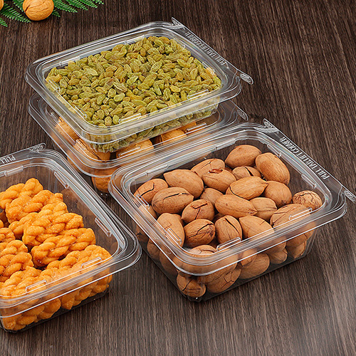 Plastic Packing Reusable Snack Dry Fruit Food Package Container Nuts Kernels Soft Toffee Pastry Box Bowl With Lids For Biscuits