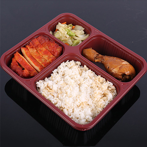 Disposable 4 Compartments PP Food Storage Containers Meal Prep Takeaway Lunch Box Take Away Container