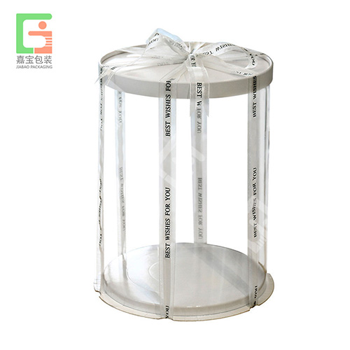 Custom clear transparent round cake box wedding birthday party gift storage boxes