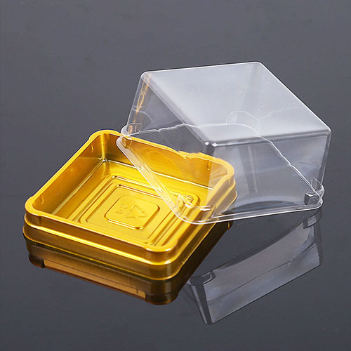 Factory Sale Square PET Plastic Moon Cake Egg Yolk Crisp Pastry Packaging Boxes Container