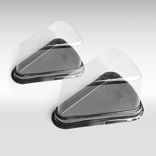 Custom disposable sandwich packaging plastic bakery transparent triangle slice cake box