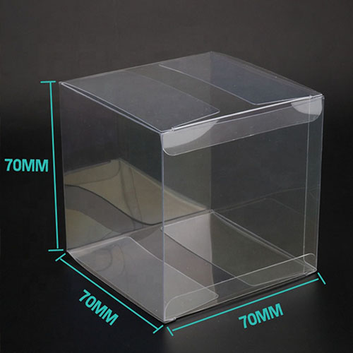 Hot Sale 70*70*70mm Square Clear Foldable Plastic Box Customized PVC PET Case