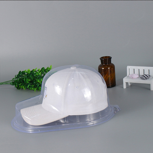 Custom clear transparent round hat blister trays plastic packaging for sports hats